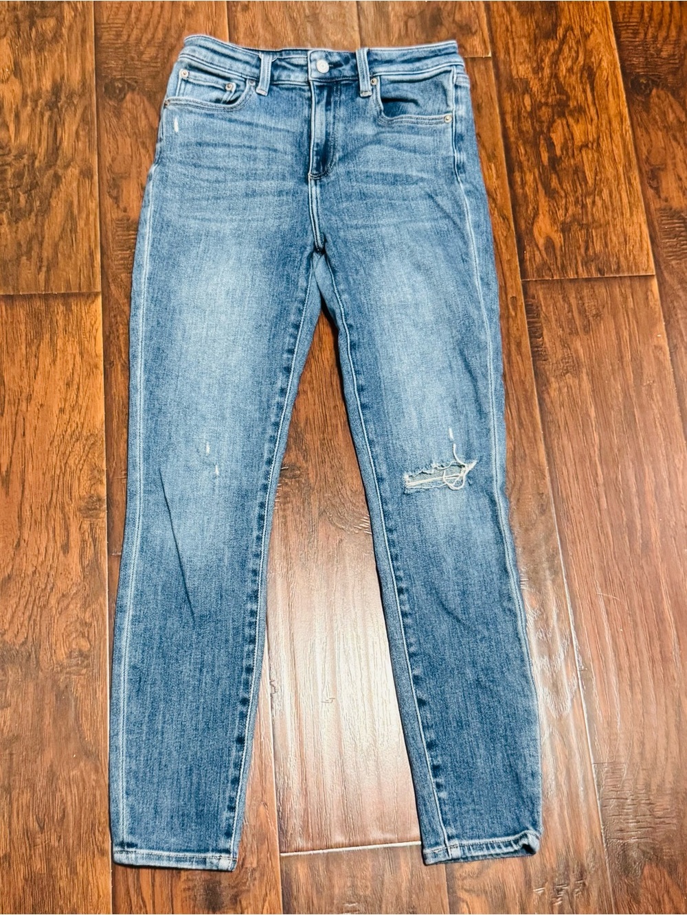 pistola Light Blue Skinny Jeans with Distressed Knee